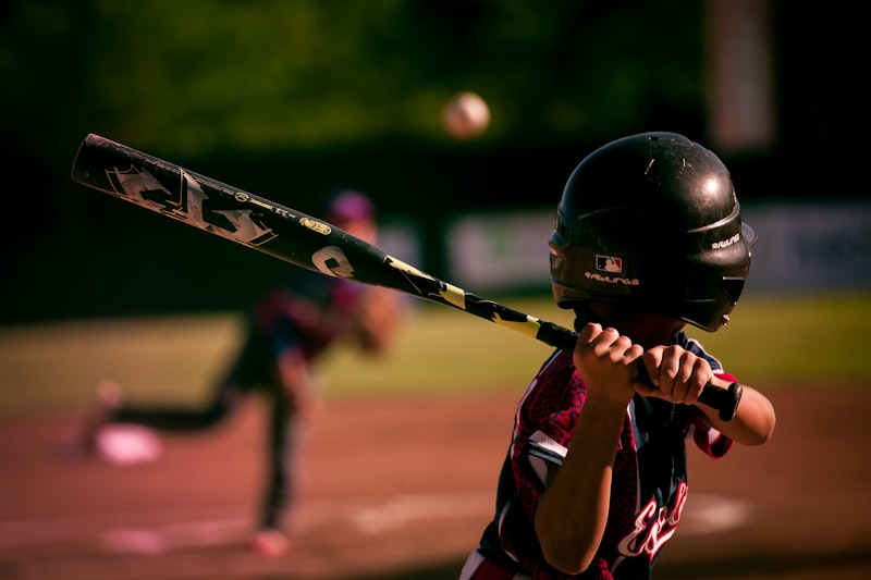 Youth baseball player at bat